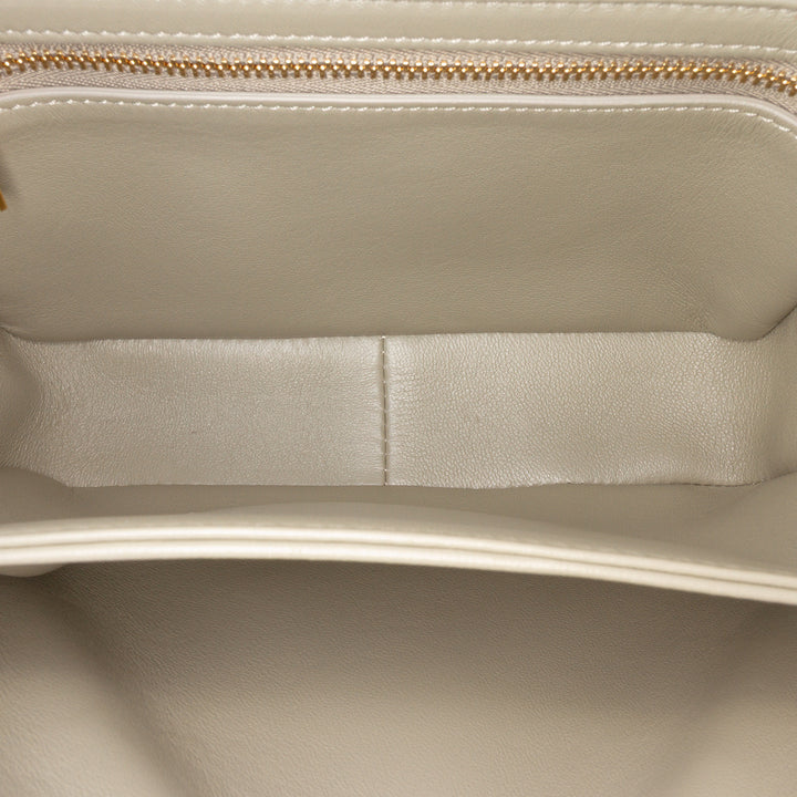 Celine Teen Shiny Cuir de veau Triomphe Sac porté croisé Gris
