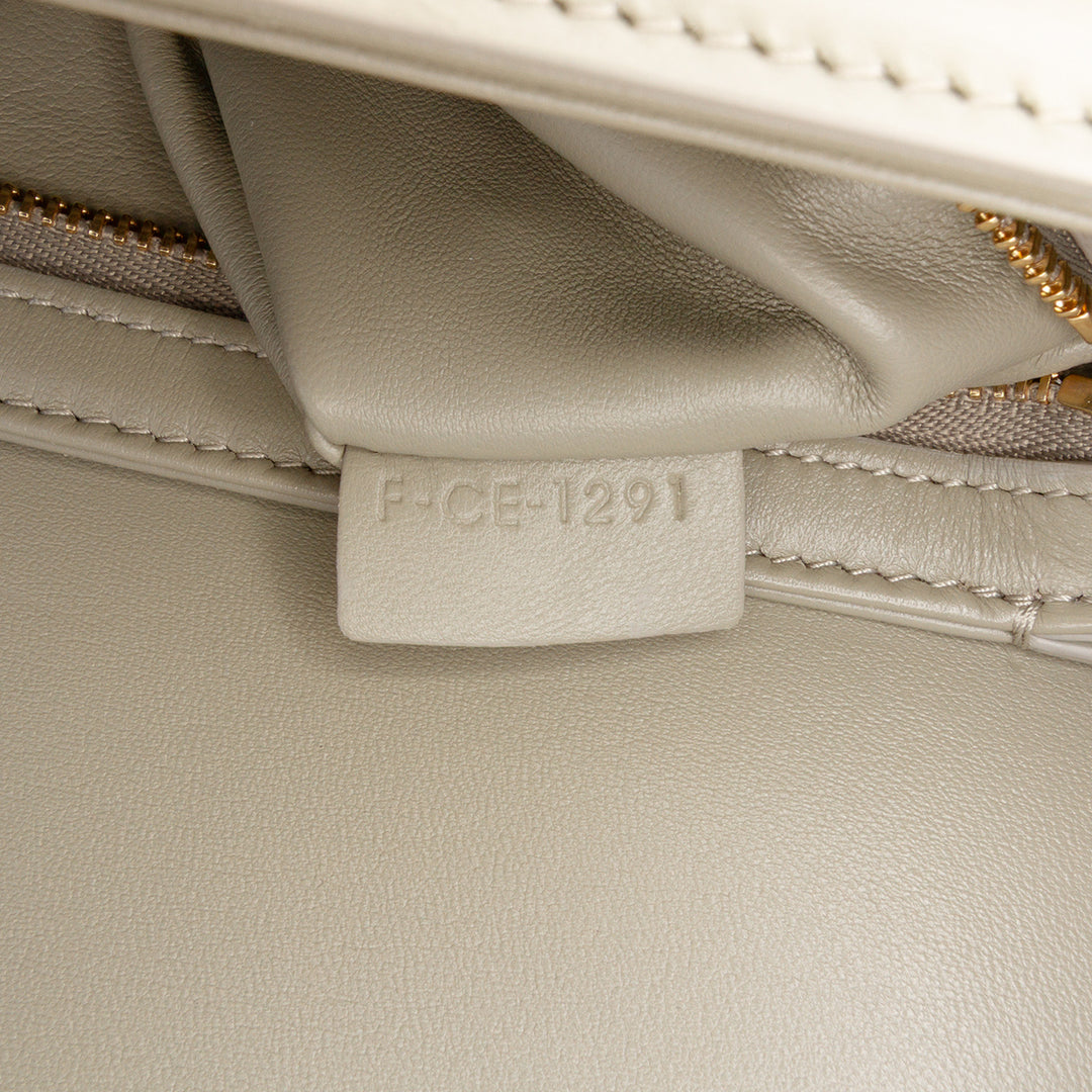 Celine Teen Shiny Cuir de veau Triomphe Sac porté croisé Gris