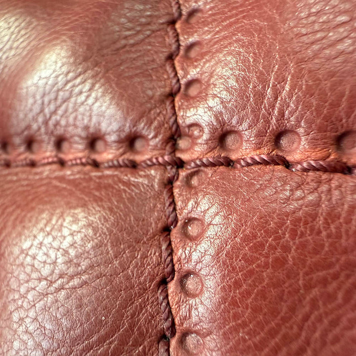Quilted Calfskin Ultimate Stitch Retro Chain Flap Red - Gaby Paris