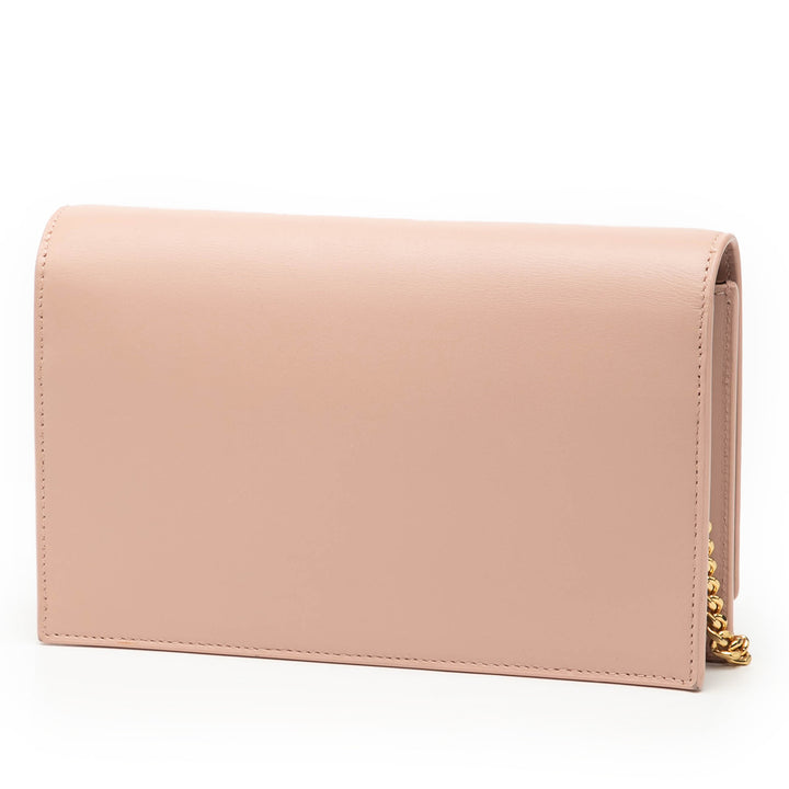 Saint Laurent Smooth Cuir de veau Monogram Kate Pompon Wallet on Chain