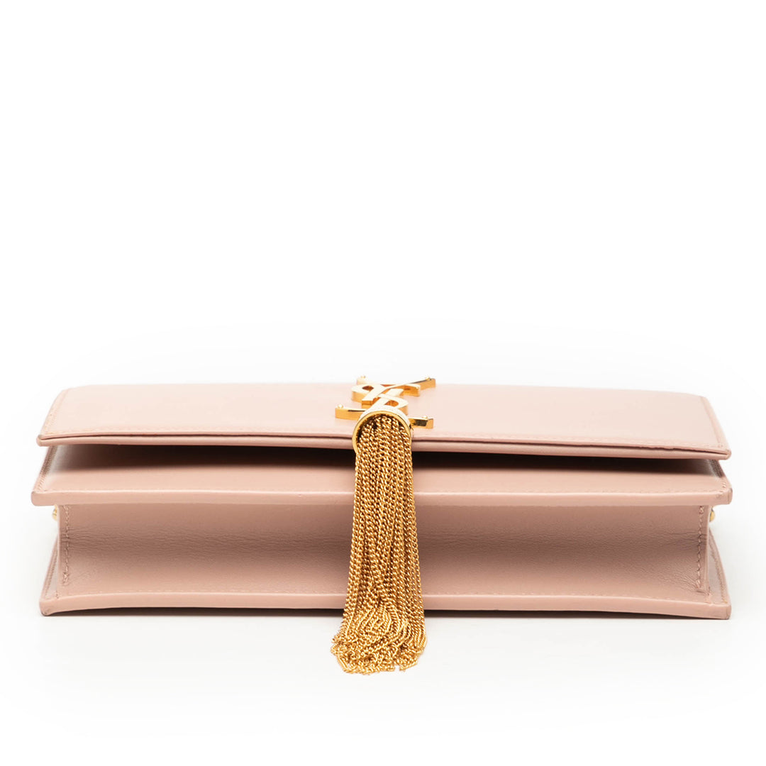 Saint Laurent Smooth Cuir de veau Monogram Kate Pompon Wallet on Chain