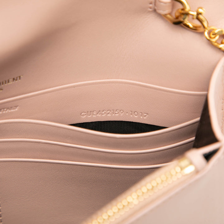 Saint Laurent Smooth Cuir de veau Monogram Kate Pompon Wallet on Chain