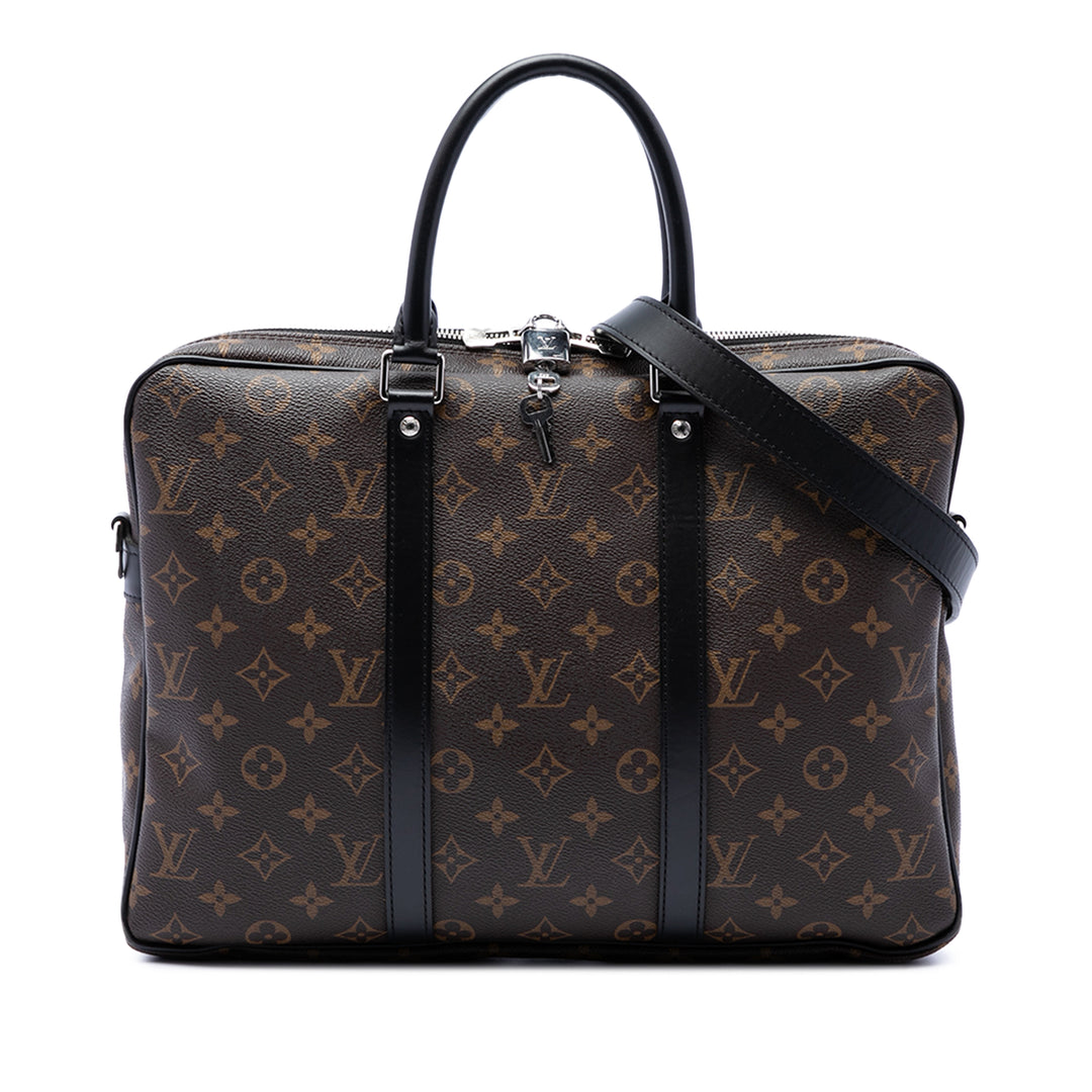 Louis Vuitton Macassar Porte Documents Voyage GM Monogram Marron