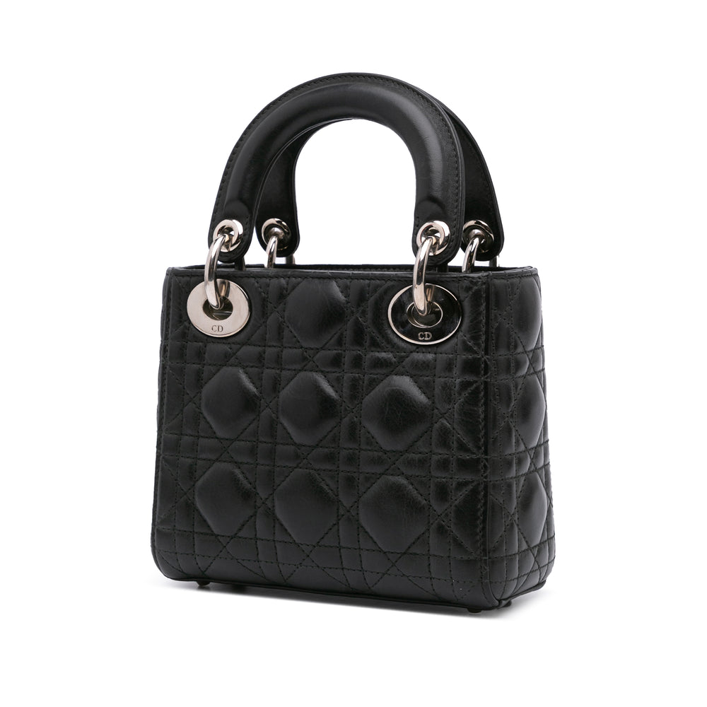 Mini Lambskin Cannage Lady Dior Black - Gaby Paris