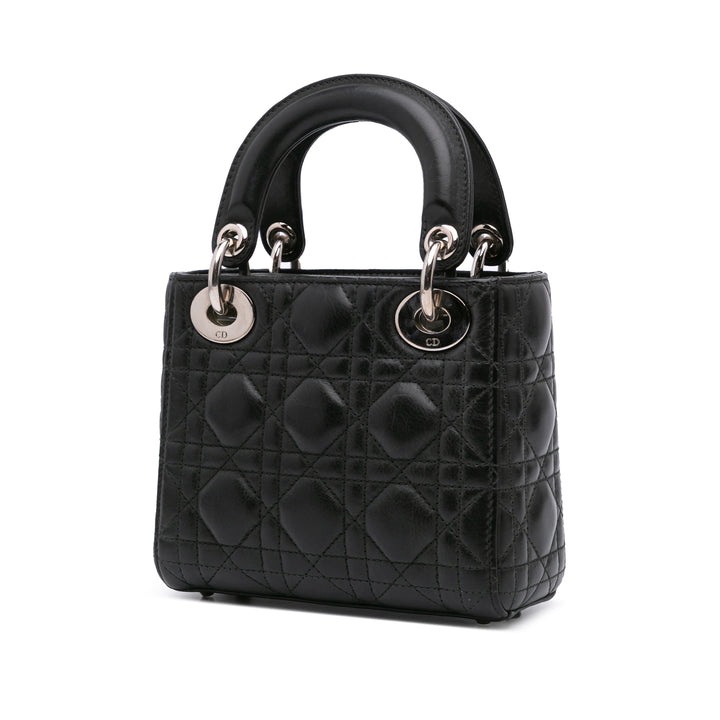 Mini Lambskin Cannage Lady Dior Black - Gaby Paris