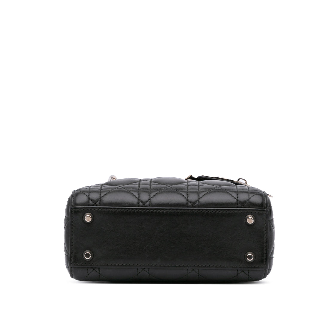 Mini Lambskin Cannage Lady Dior Black - Gaby Paris