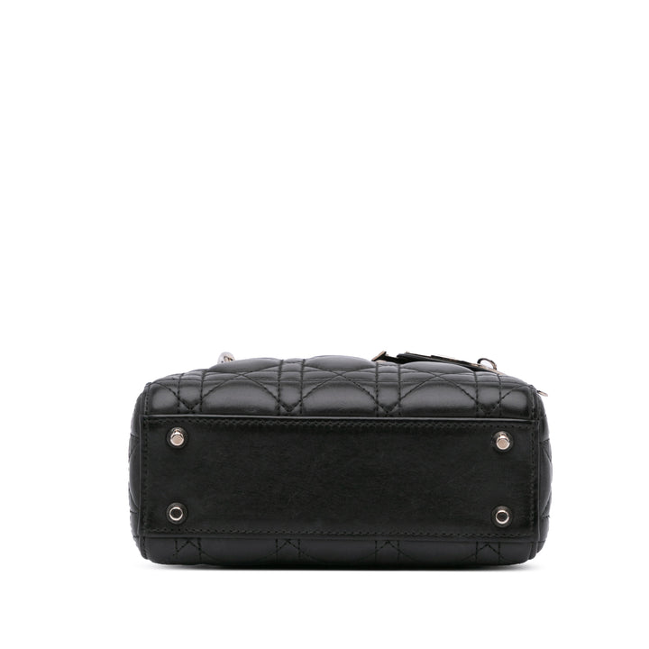 Mini Lambskin Cannage Lady Dior Black - Gaby Paris