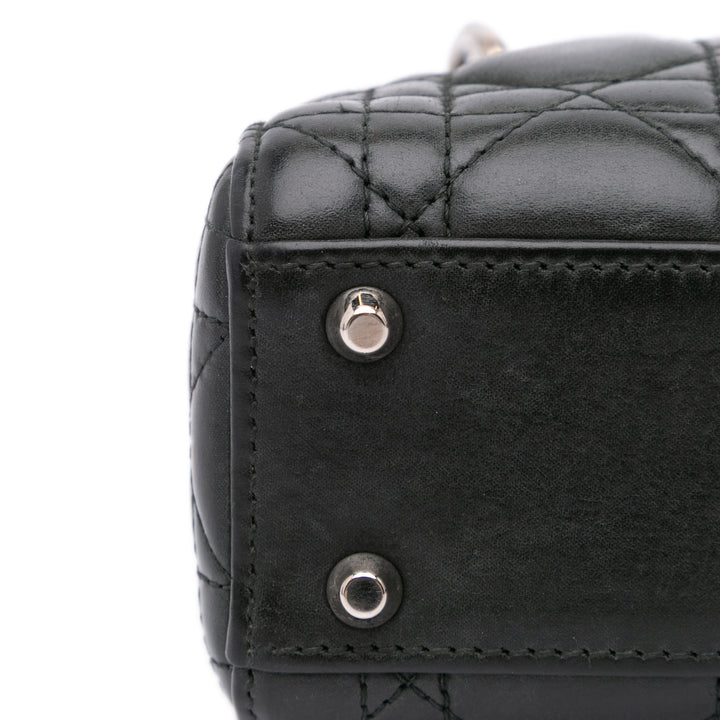 Mini Lambskin Cannage Lady Dior Black - Gaby Paris