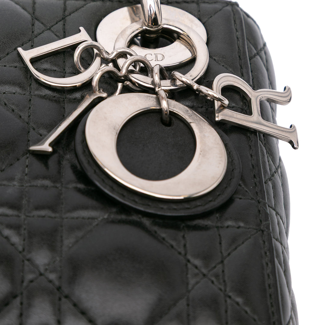 Mini Lambskin Cannage Lady Dior Black - Gaby Paris