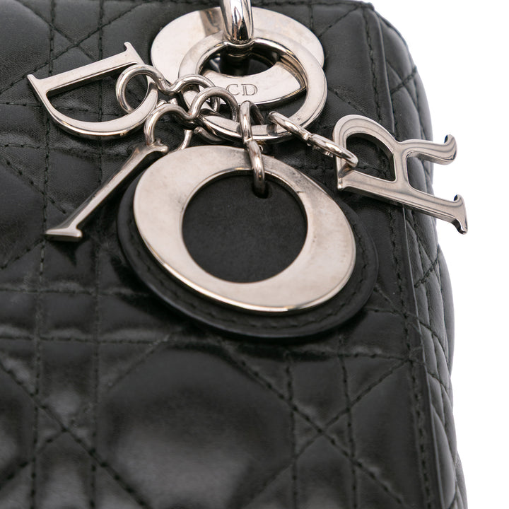 Mini Lambskin Cannage Lady Dior Black - Gaby Paris
