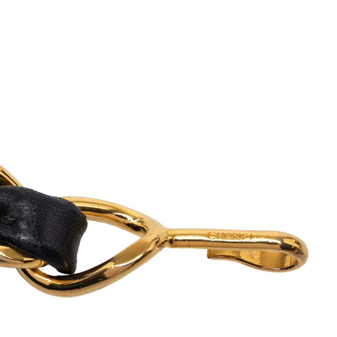 Chanel CC plaqué Cuir Woven Chain Link Belt
