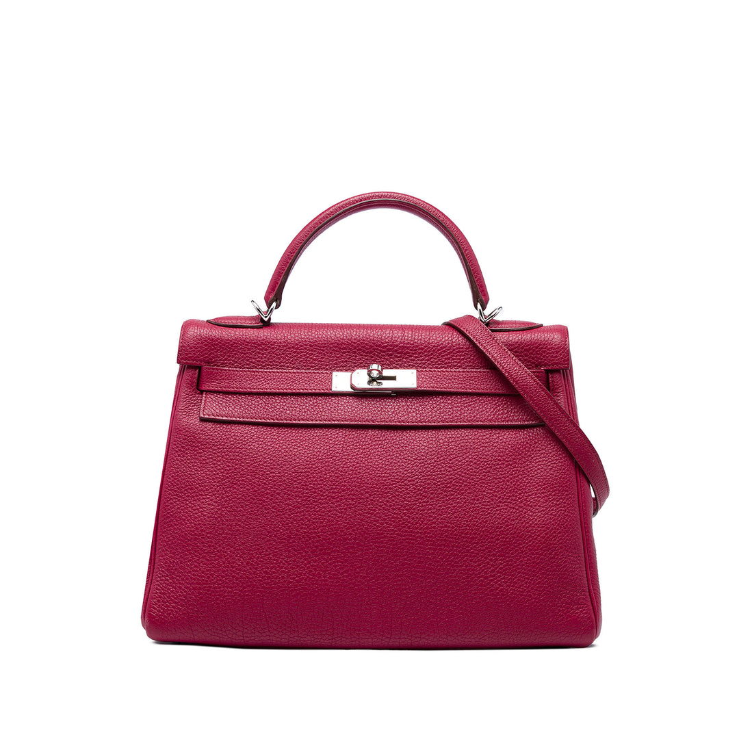 Hermès Kelly II Retourne 32 Togo Rouge – vue principale – GABY PARIS