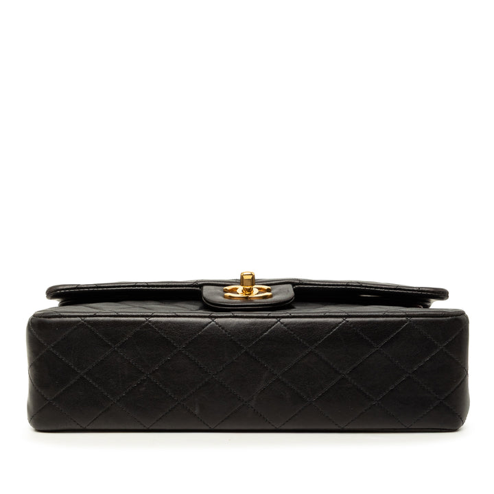 Classic Double rabat Moyen Cuir d'agneau Noir