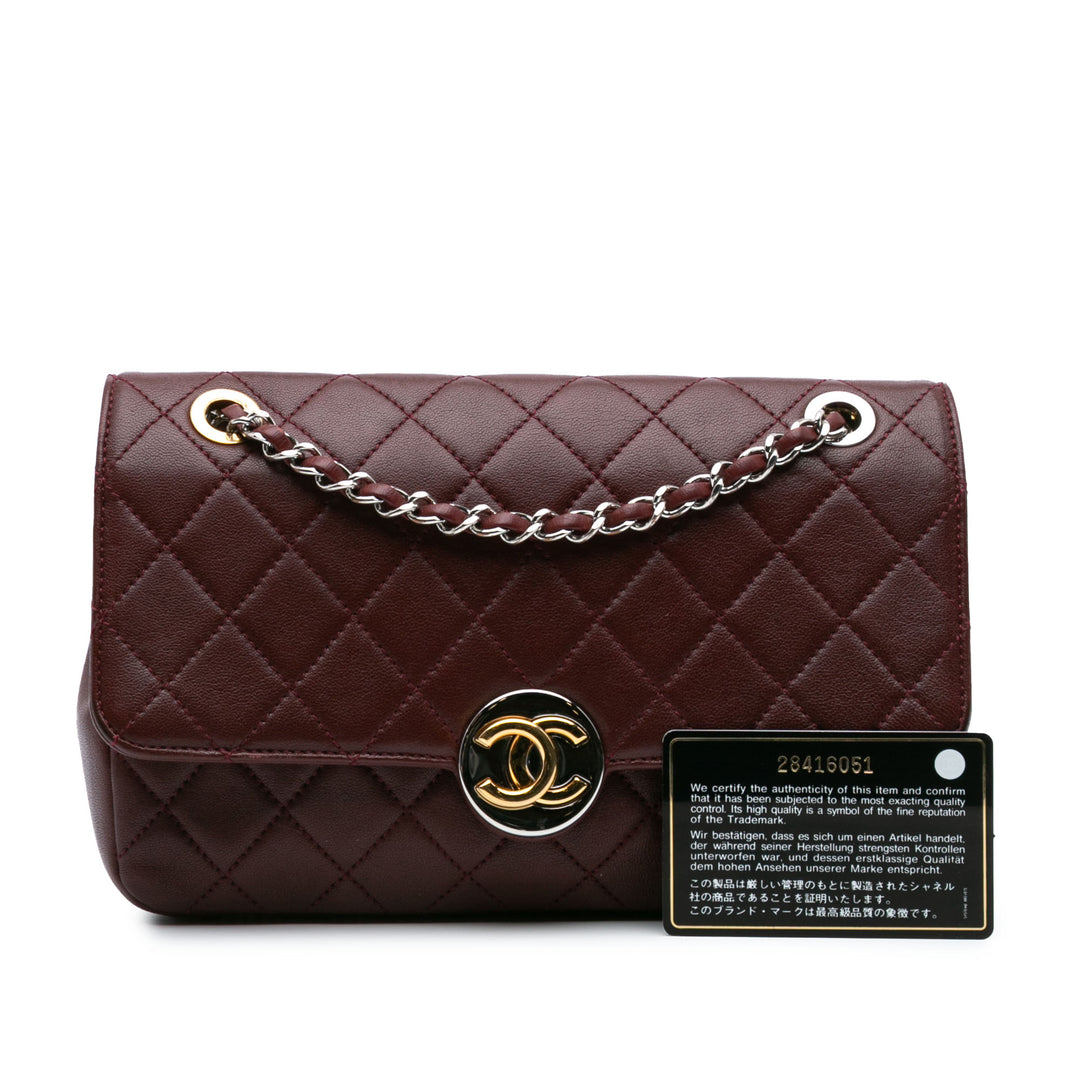 CC Quilted Lambskin Single Flap Red - Gaby Paris