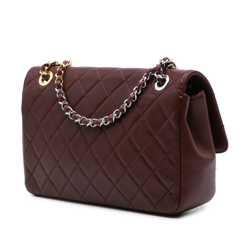 CC Quilted Lambskin Single Flap Red - Gaby Paris