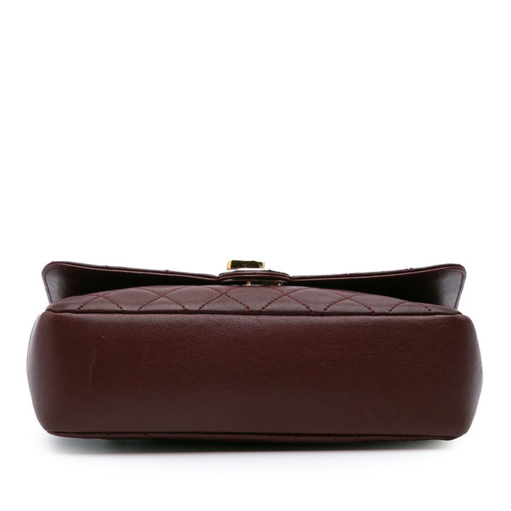 CC Quilted Lambskin Single Flap Red - Gaby Paris