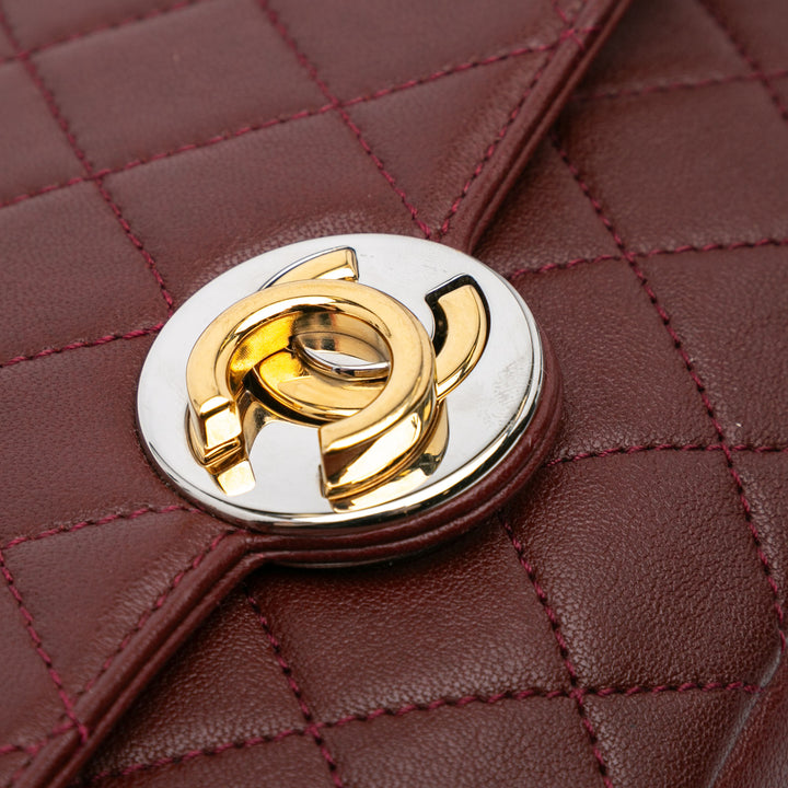 CC Quilted Lambskin Single Flap Red - Gaby Paris