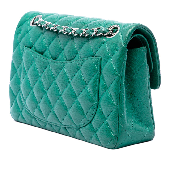 Classic Double rabat Petit Cuir caviar Vert