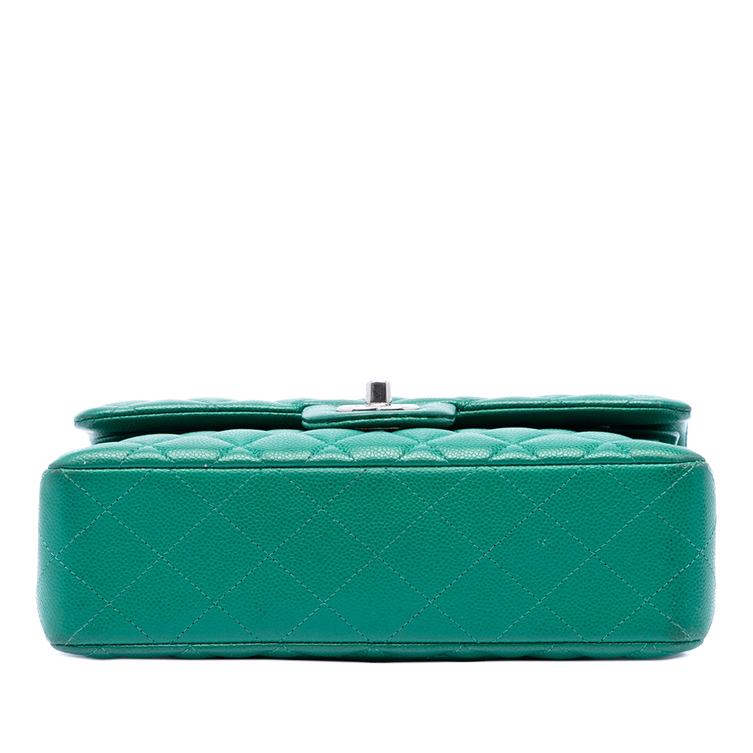 Classic Double rabat Petit Cuir caviar Vert