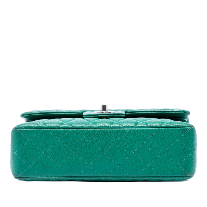 Classic Double rabat Petit Cuir caviar Vert