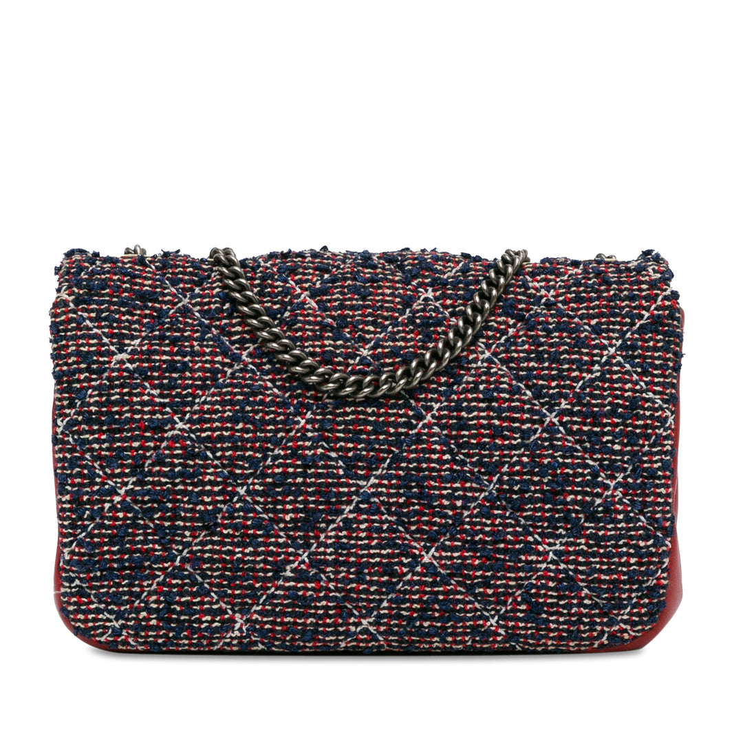 Chanel CC Quilted Tweed Simple rabat Bleu – GABY PARIS Authentique