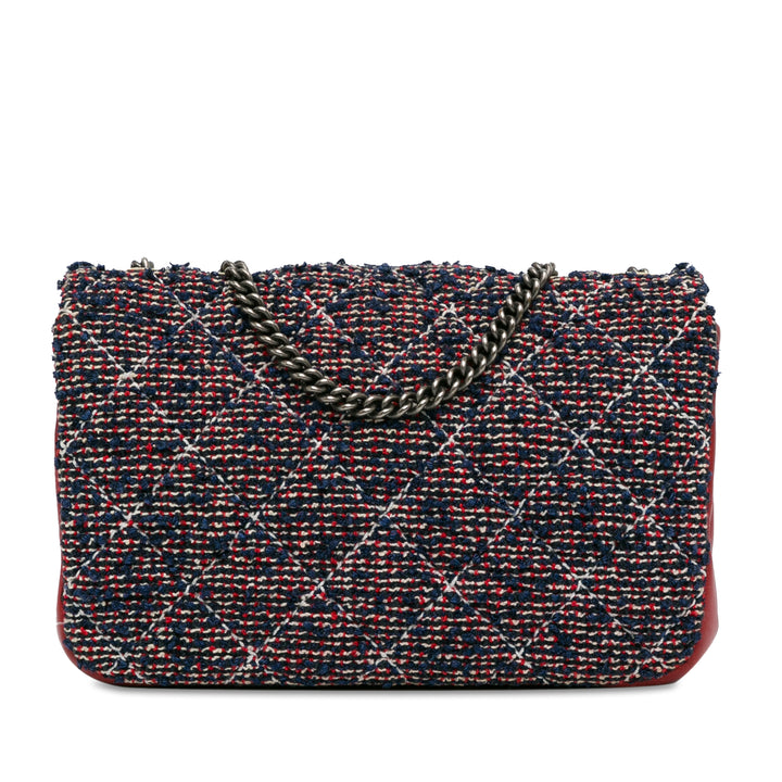 Chanel CC Quilted Tweed Simple rabat Bleu – GABY PARIS Authentique