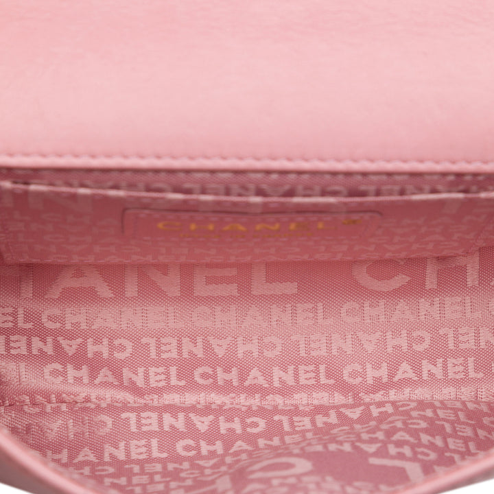 Chanel Mini CC Chocolate Bar Cuir d'agneau Camellia à rabat