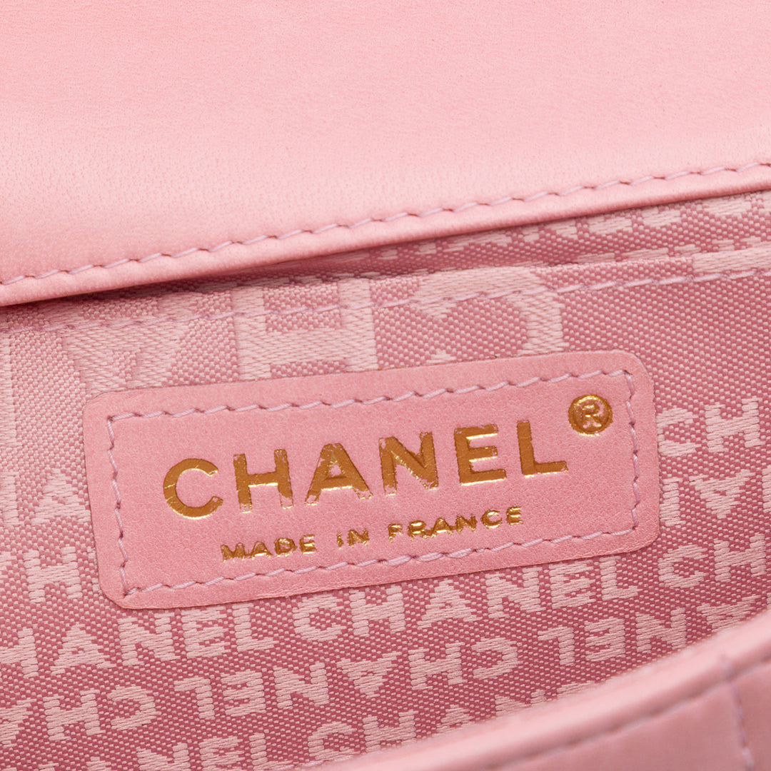 Chanel Mini CC Chocolate Bar Cuir d'agneau Camellia à rabat