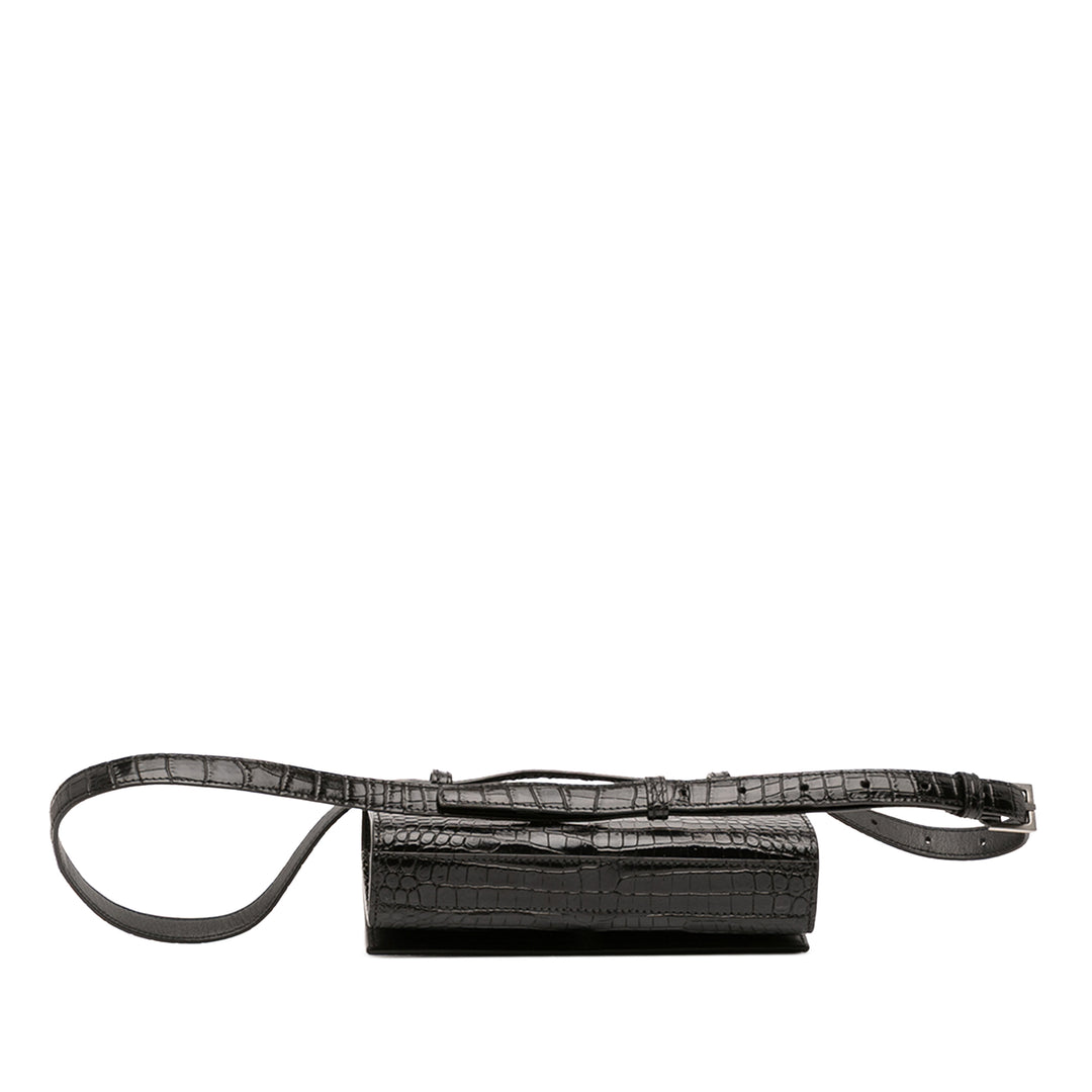 Saint Laurent Croc embossé Cuir Monogram Kate Sac ceinture