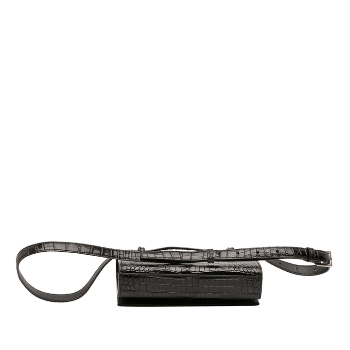 Saint Laurent Croc embossé Cuir Monogram Kate Sac ceinture
