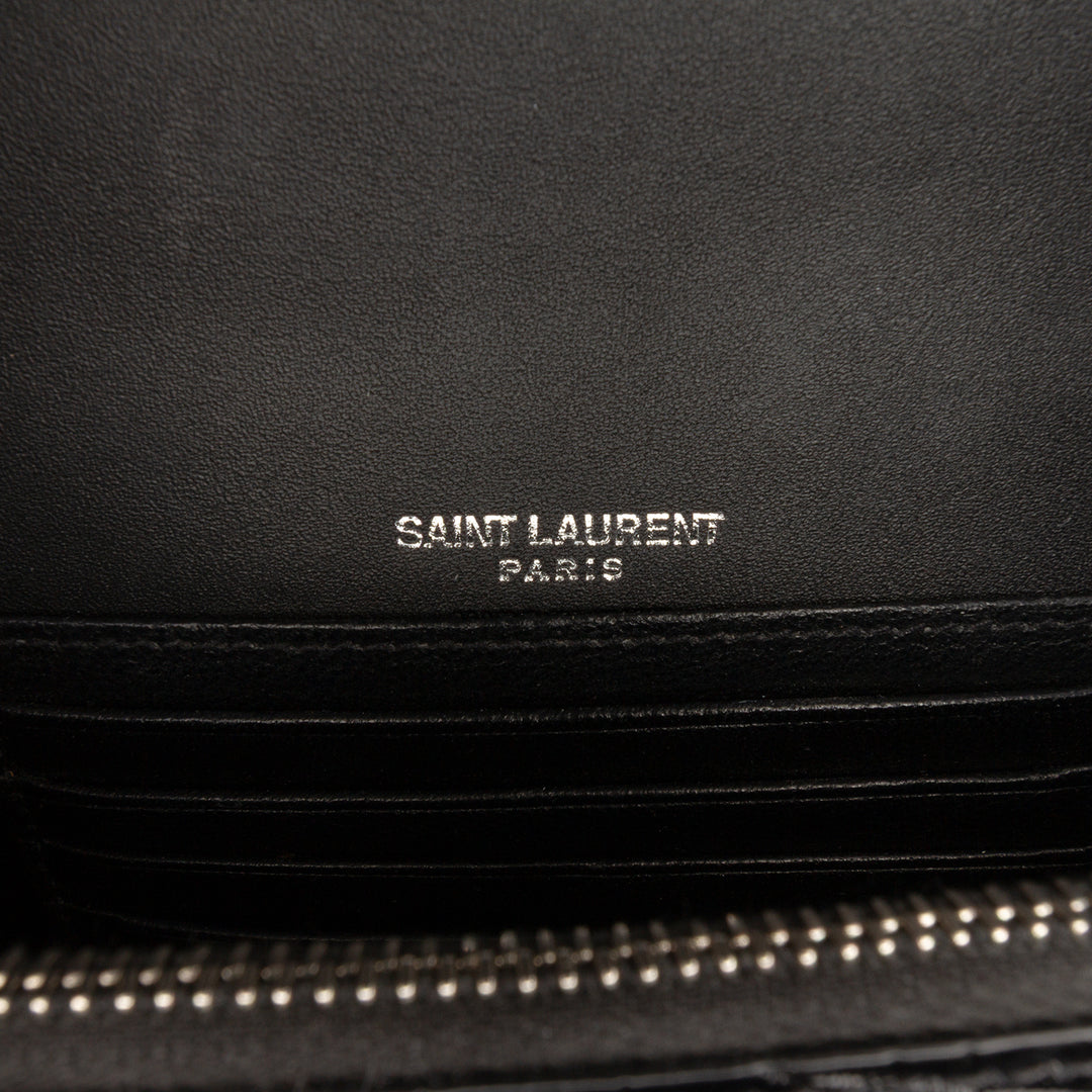 Saint Laurent Croc embossé Cuir Monogram Kate Sac ceinture