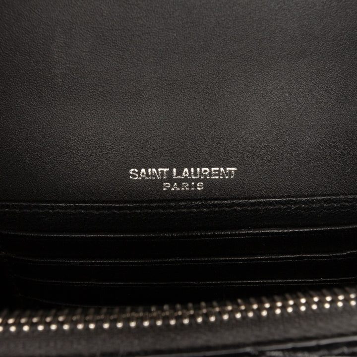 Saint Laurent Croc embossé Cuir Monogram Kate Sac ceinture