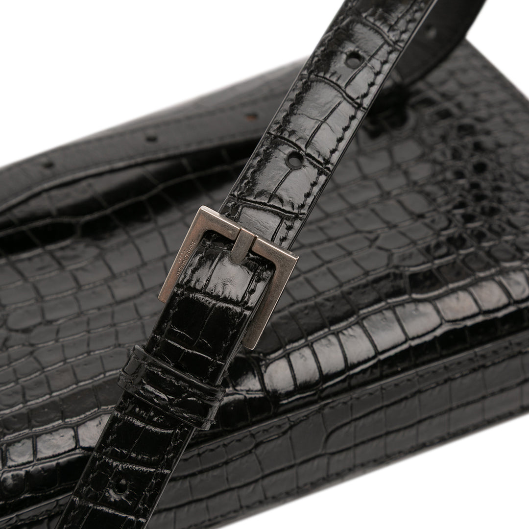 Saint Laurent Croc embossé Cuir Monogram Kate Sac ceinture