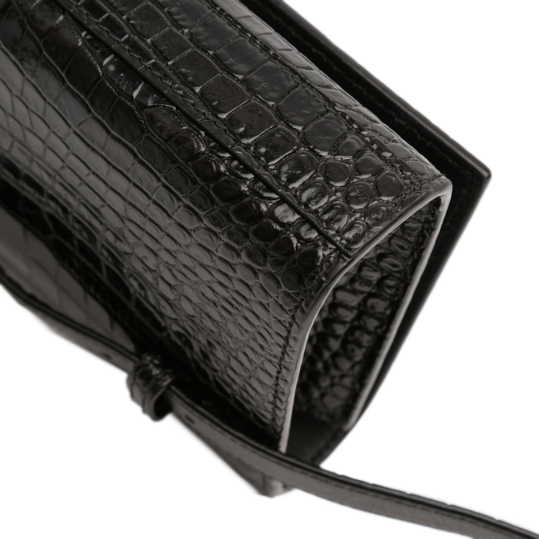 Saint Laurent Croc embossé Cuir Monogram Kate Sac ceinture