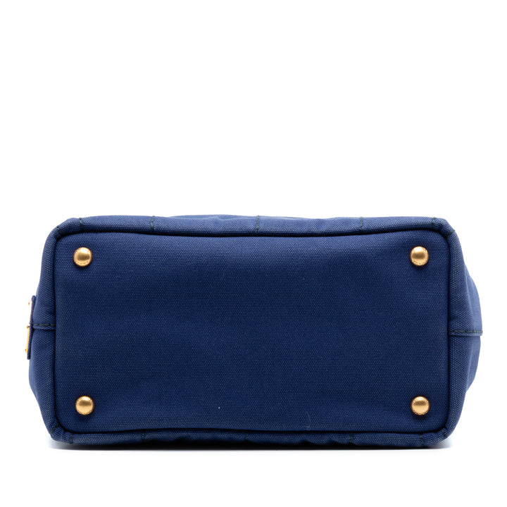 Prada Cabas Canapa Logo Petit Bleu – vue 3 – GABY PARIS