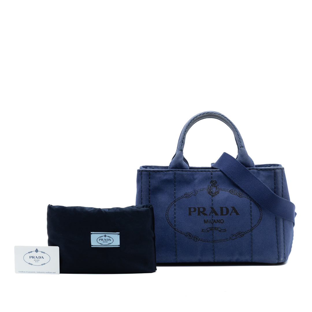Prada Cabas Canapa Logo Petit Bleu – vue 7 – GABY PARIS
