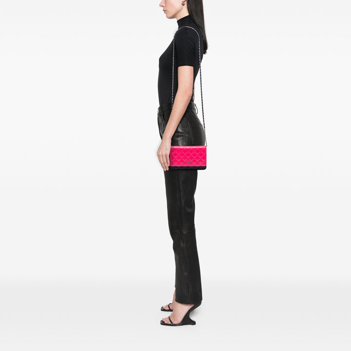 Chanel CC Bicolor Matelassé Cuir verni Wallet on Chain