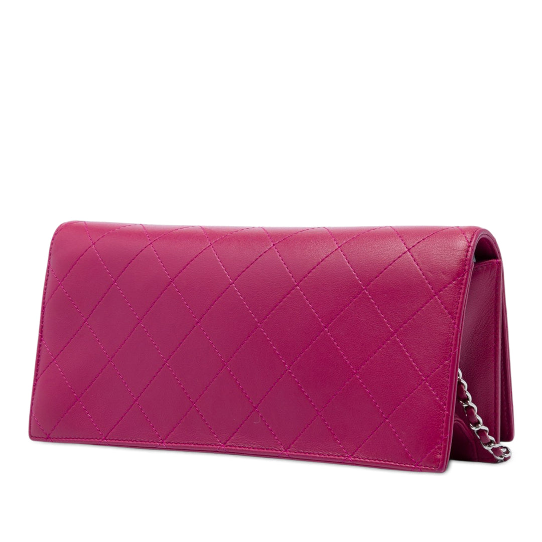 Matelassé 19 Pochette avec chaîne Cuir d'agneau Rose