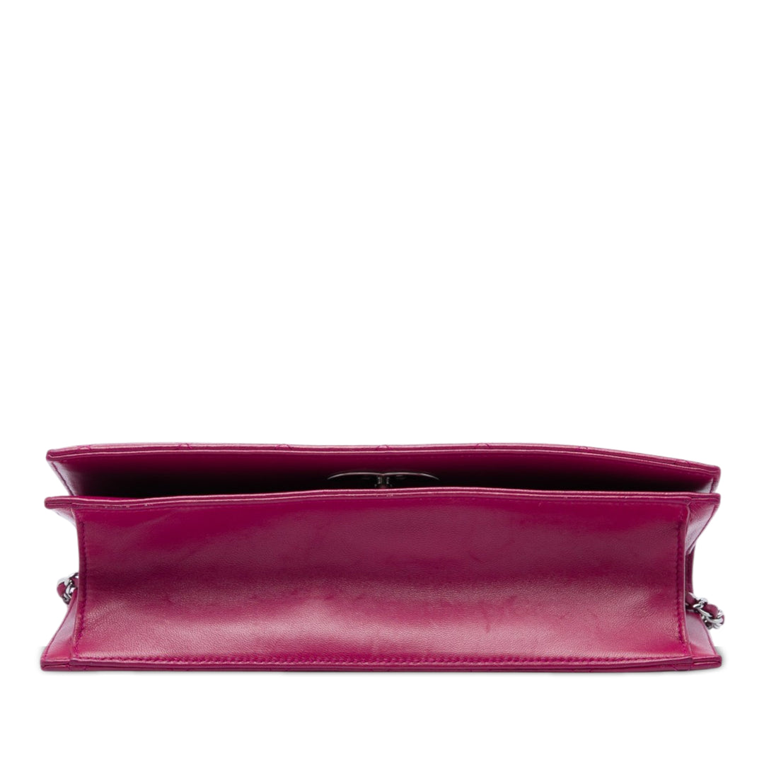Matelassé 19 Pochette avec chaîne Cuir d'agneau Rose