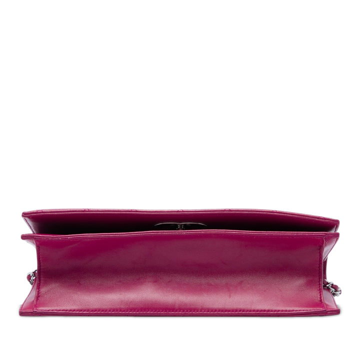 Matelassé 19 Pochette avec chaîne Cuir d'agneau Rose