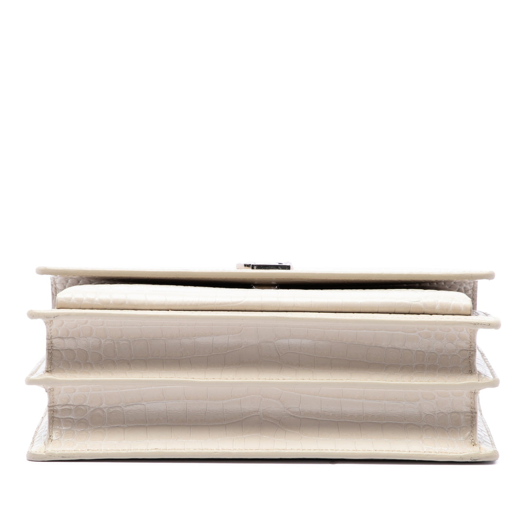 Croc embossé Sunset Sac Moyen Blanc