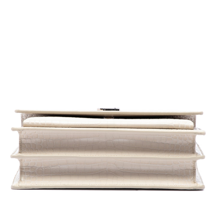Croc embossé Sunset Sac Moyen Blanc
