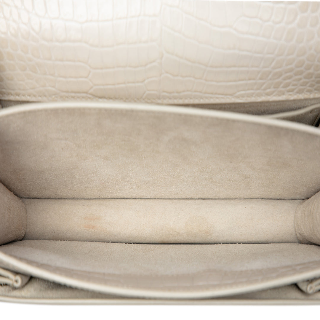 Croc embossé Sunset Sac Moyen Blanc