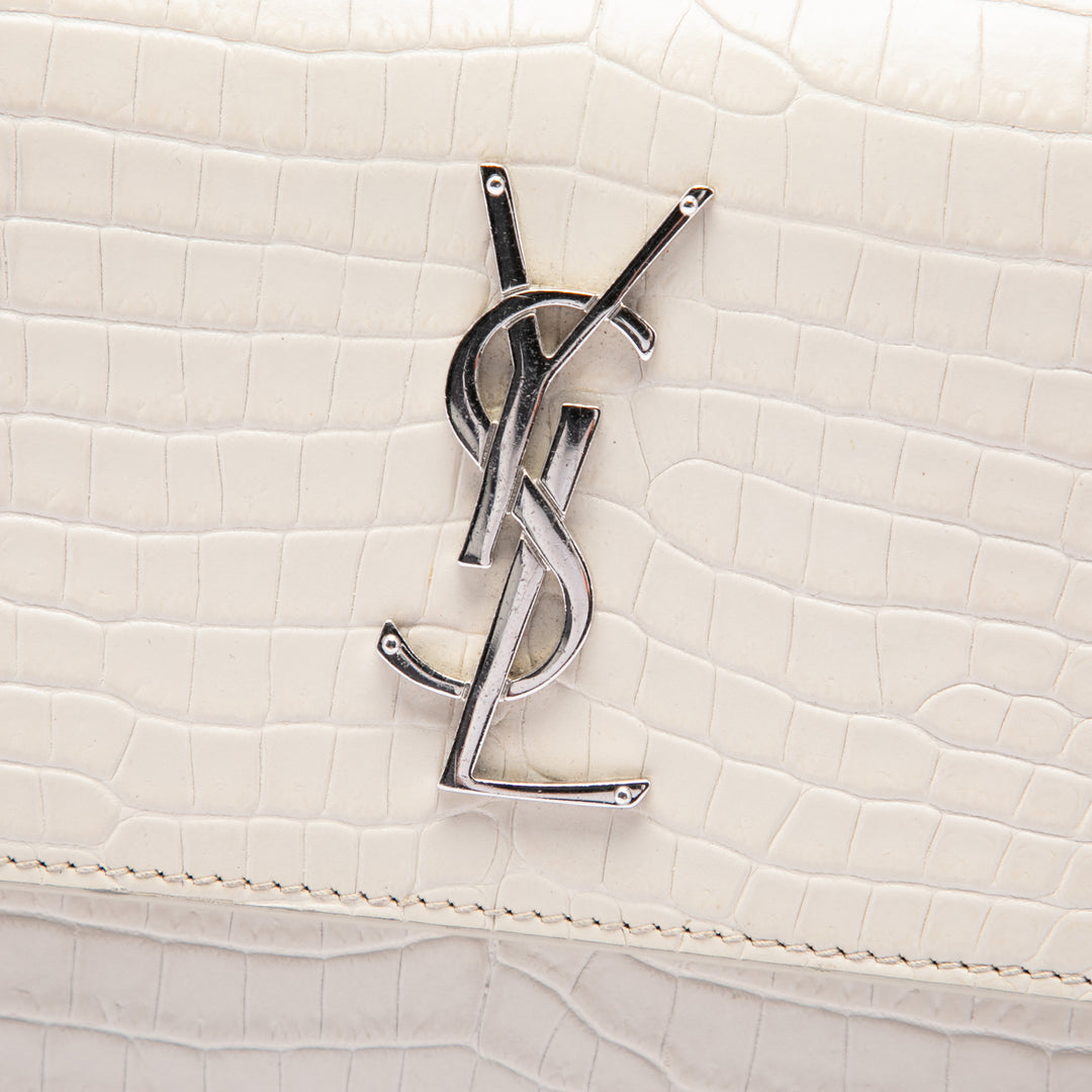 Croc embossé Sunset Sac Moyen Blanc