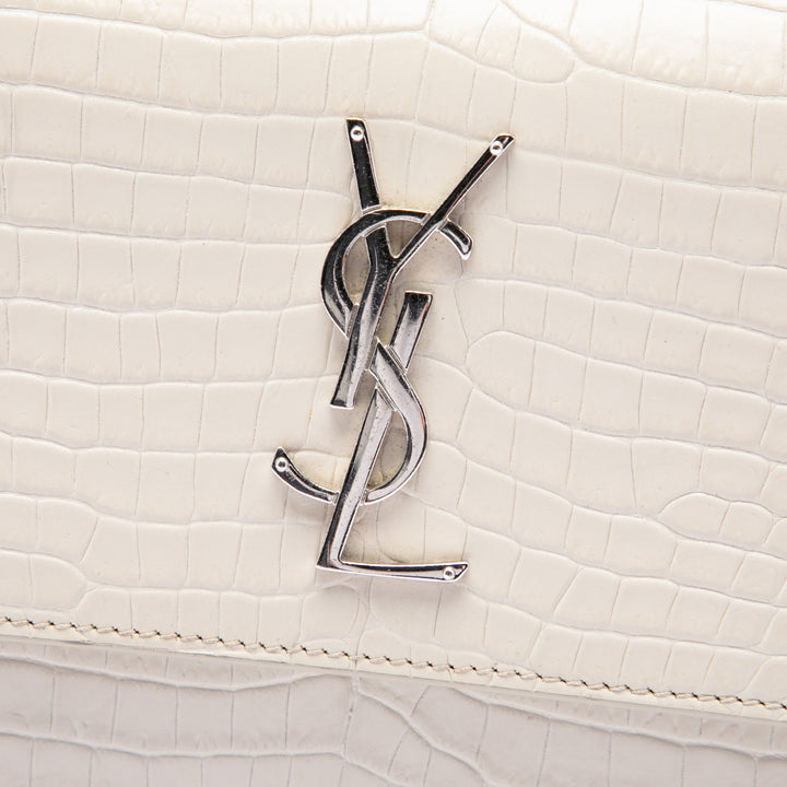Croc embossé Sunset Sac Moyen Blanc