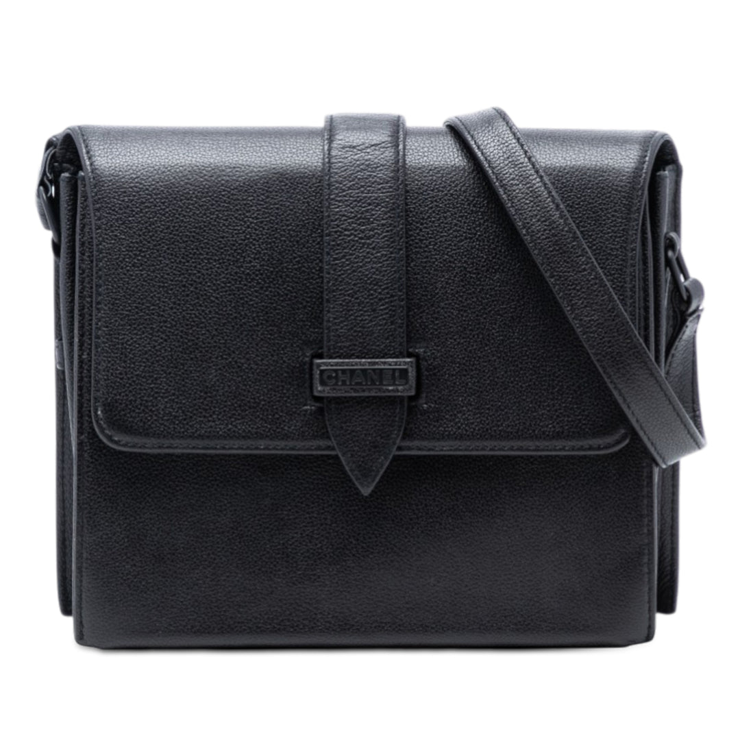 Chanel grainé à rabat Sac Cuir de veau grainé