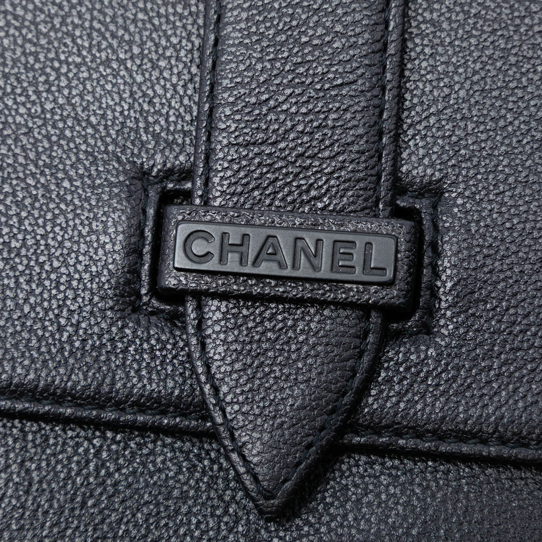 Chanel grainé à rabat Sac Cuir de veau grainé