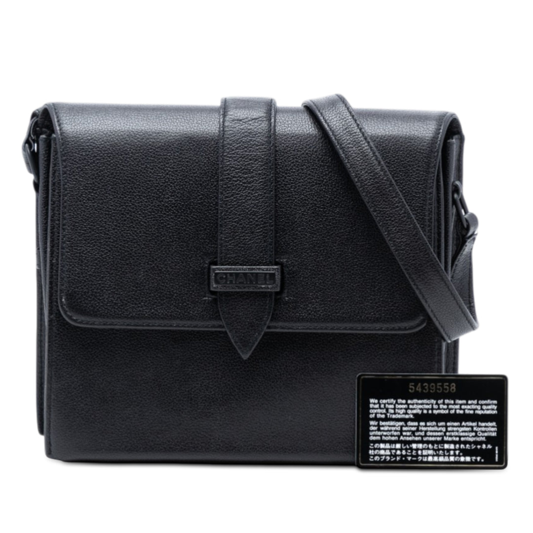 Chanel grainé à rabat Sac Cuir de veau grainé