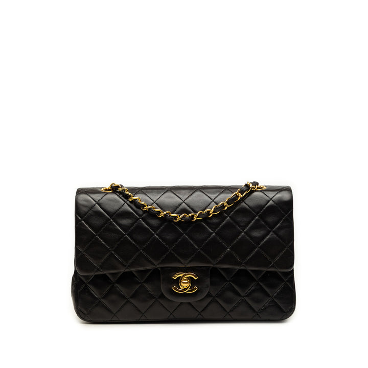 Classic Double rabat Moyen Cuir d'agneau Noir