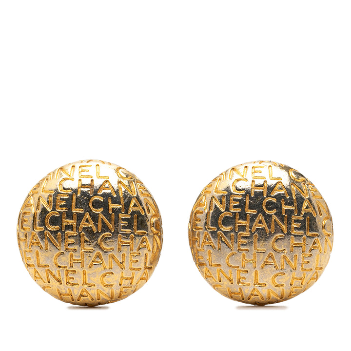 Chanel plaqué Logo Rond À clip Boucles d'oreilles Doré